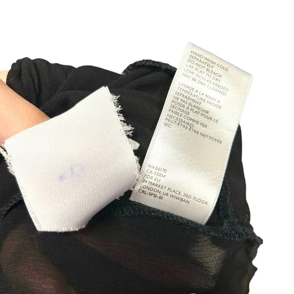 Cleobella Autumn Sheer Blouse Black Button‎ Down Size Small - Picture 10 of 10